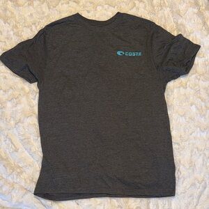 Costa Men's Charcoal Tee with Blue Logo
